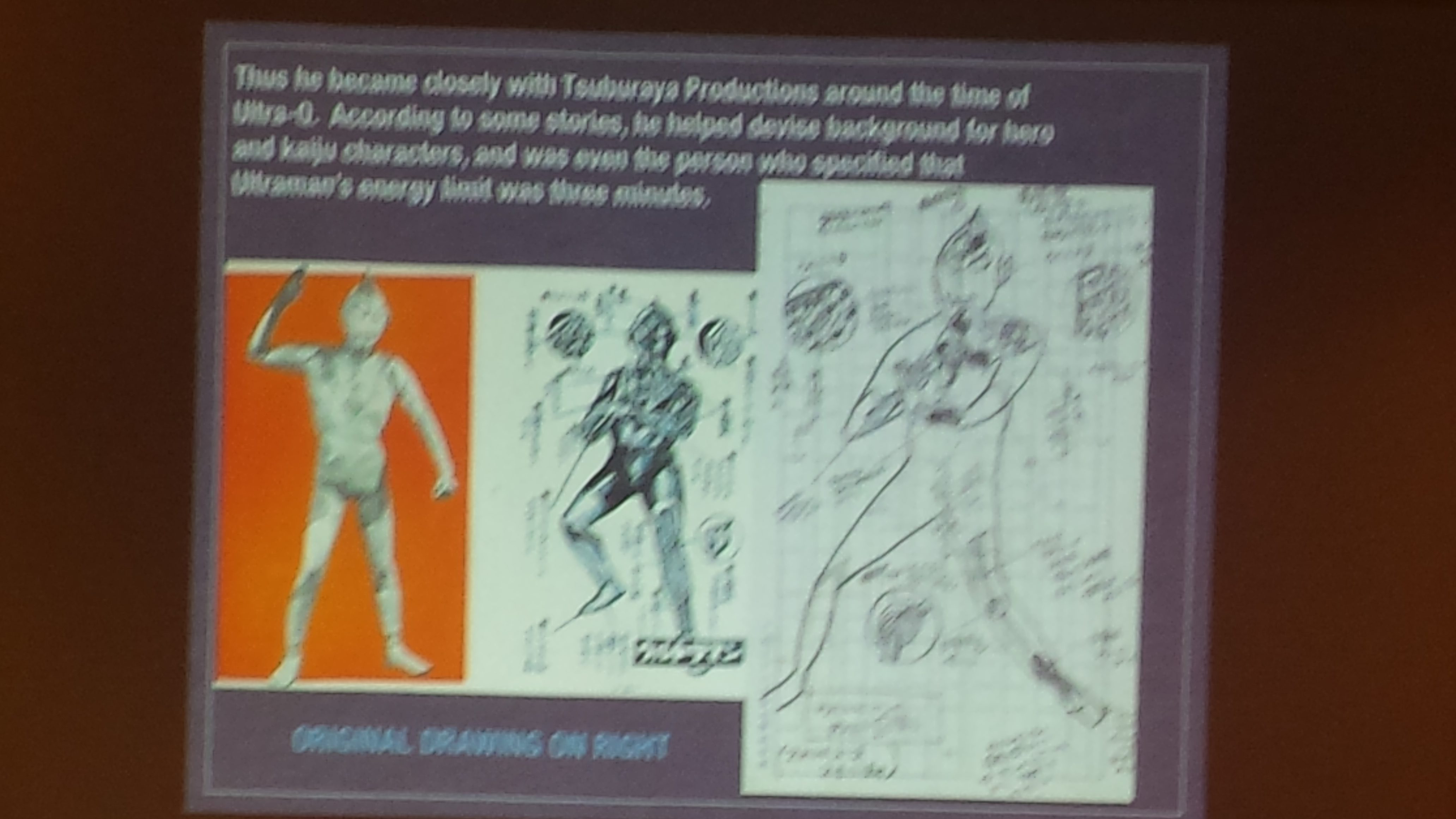 Original drawing and cross-sections for Ultraman, by Shoji Ohtomo