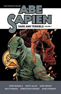 Cover art for Abe Sapien: Dark and Terrible by Mike Mignola, Sebastian Flumara, and Max Flumara